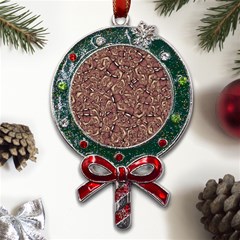 Human Spider Mutant Creatures Motif Random Pattern Metal X mas Lollipop With Crystal Ornament