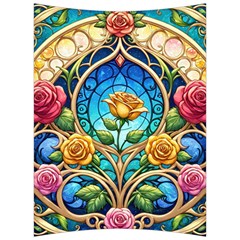 Roses Floral Stained Glass Vibrant Back Support Cushion