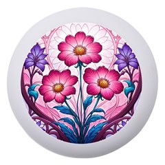 Fantasy Pink Flowers Stained Glass Dento Box With Mirror