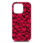 Valentines Day Hearts Pattern Love Red iPhone 16 Pro Black UV Print PC Hardshell Case Front