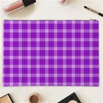 Purple Plaid Tartan 3 Cosmetic Bag (XXL) Back