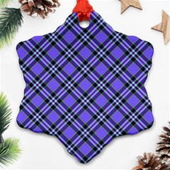 Blue Tartan Plaid 1 Diagonal Ornament (snowflake)