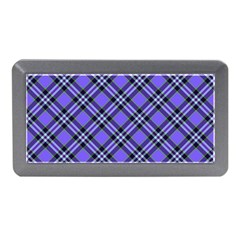 Blue Tartan Plaid 1 Diagonal Memory Card Reader (mini)