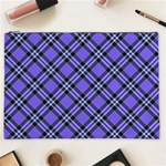 Blue Tartan Plaid 1 Diagonal Cosmetic Bag (XXL) Front