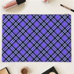 Blue Tartan Plaid 1 Diagonal Cosmetic Bag (XXL) Back