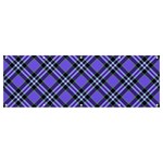 Blue Tartan Plaid 1 Diagonal Banner and Sign 12  x 4  Front