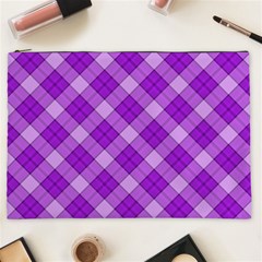 Purple Plaid Tartan 3 Diagonal (2) Cosmetic Bag (xxl)