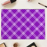 Purple Plaid Tartan 3 Diagonal (2) Cosmetic Bag (XXL) Front