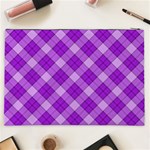 Purple Plaid Tartan 3 Diagonal (2) Cosmetic Bag (XXL) Back