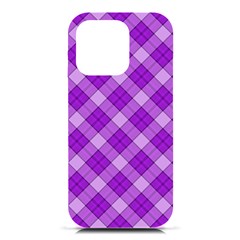Purple Plaid Tartan 3 Diagonal (2) Iphone 16 Pro Black Uv Print Pc Hardshell Case