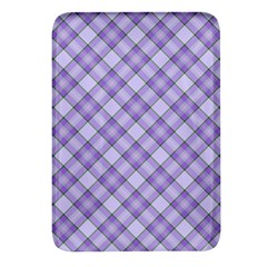Purple Plaid Tartan 2 Diagonal Rectangular Glass Fridge Magnet (4 Pack)