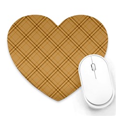Autumn Fall Plaid Tartan 1 Diagonal Heart Mousepad