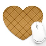 Autumn Fall Plaid Tartan 1 Diagonal Heart Mousepad Front