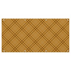 Autumn Fall Plaid Tartan 1 Diagonal Banner And Sign 8  X 4 