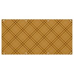Autumn Fall Plaid Tartan 1 Diagonal Banner and Sign 8  x 4  Front