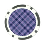 Purple Plaid Tartan 1 Diagonal Poker Chip Card Guard Back