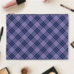Purple Plaid Tartan 1 Diagonal Cosmetic Bag (XL) Front