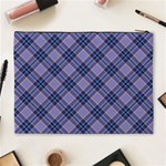 Purple Plaid Tartan 1 Diagonal Cosmetic Bag (XL) Back
