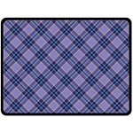 Purple Plaid Tartan 1 Diagonal Fleece Blanket (Large) 80 x60  Blanket Front