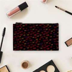 Pattern Ha Ha Ha  Abstract Black Dark Doodle Hahaha Pattern Physco Cosmetic Bag (small)