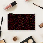 Pattern Ha Ha Ha  Abstract Black Dark Doodle Hahaha Pattern Physco Cosmetic Bag (Small) Front