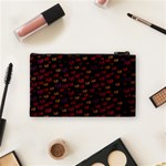 Pattern Ha Ha Ha  Abstract Black Dark Doodle Hahaha Pattern Physco Cosmetic Bag (Small) Back