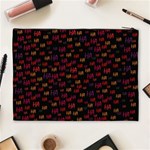 Pattern Ha Ha Ha  Abstract Black Dark Doodle Hahaha Pattern Physco Cosmetic Bag (XL) Back