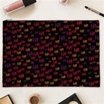 Pattern Ha Ha Ha  Abstract Black Dark Doodle Hahaha Pattern Physco Cosmetic Bag (XXL) Front