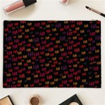 Pattern Ha Ha Ha  Abstract Black Dark Doodle Hahaha Pattern Physco Cosmetic Bag (XXL) Back