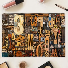 3d Letters Macro Wooden Letters Letters Textures Cosmetic Bag (xxl)