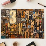 3d Letters Macro Wooden Letters Letters Textures Cosmetic Bag (XXL) Front