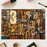 3d Letters Macro Wooden Letters Letters Textures Cosmetic Bag (XXL) Back
