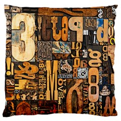 3d Letters Macro Wooden Letters Letters Textures Large Premium Plush Fleece Cushion Case (two Sides)