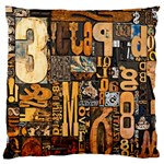 3d Letters Macro Wooden Letters Letters Textures Large Premium Plush Fleece Cushion Case (Two Sides) Front