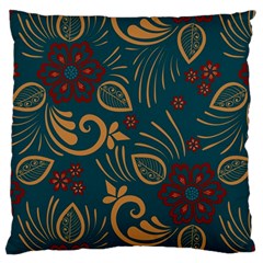 Flowers Floral Retro Flower Texture Standard Premium Plush Fleece Cushion Case (one Side)