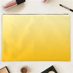 Cream Yellow To Amber Orange Linear Gradient Cosmetic Bag (XXL) Back
