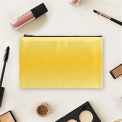 Cream Yellow To Amber Orange Bilinear Gradient Cosmetic Bag (medium)