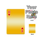 Amber Orange To Cream Yellow Bilinear Gradient Playing Cards 54 Designs (Mini) Front - Heart10
