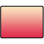 Cream Yellow To Crimson Red Linear Gradient Fleece Blanket (Large) 80 x60  Blanket Front