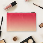 Crimson Red To Cream Yellow Linear Gradient Cosmetic Bag (Medium) Back
