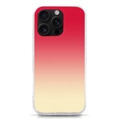 Crimson Red To Cream Yellow Linear Gradient Iphone 16 Pro Tpu Uv Print Case