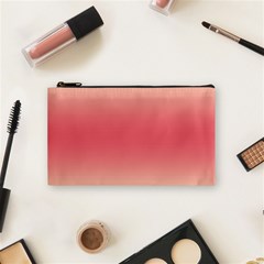 Cream Yellow To Crimson Red Bilinear Gradient Cosmetic Bag (small)