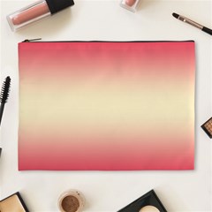 Crimson Red To Cream Yellow Bilinear Gradient Cosmetic Bag (xl)