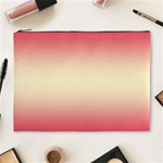 Crimson Red To Cream Yellow Bilinear Gradient Cosmetic Bag (XL) Front