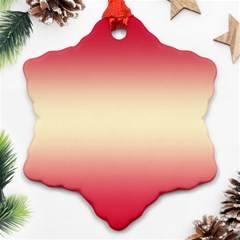 Crimson Red To Cream Yellow Bilinear Gradient Snowflake Ornament (two Sides)