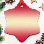 Crimson Red To Cream Yellow Bilinear Gradient Snowflake Ornament (Two Sides) Back