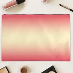 Crimson Red To Cream Yellow Bilinear Gradient Cosmetic Bag (XXL) Front