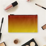 Burgundy Red To Electric Yellow Linear Gradient Cosmetic Bag (Small) Front