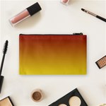 Burgundy Red To Electric Yellow Linear Gradient Cosmetic Bag (Small) Back