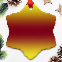 Electric Yellow To Burgundy Red Bilinear Gradient Ornament (snowflake)